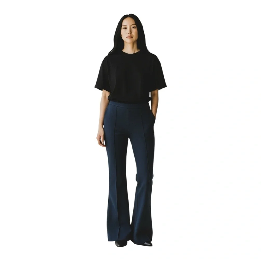 Tory Burch Wool Blend Straight Leg Trousers Womens Quiet Luxury Size 12